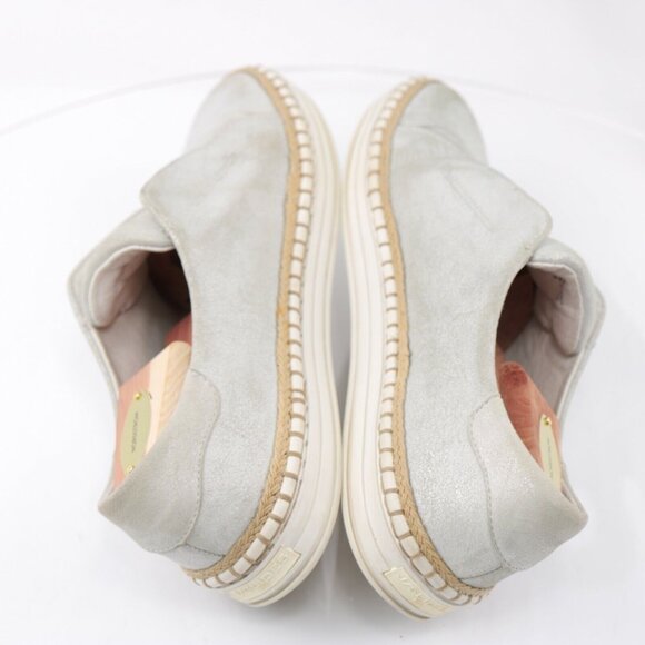JSlides Womens Kayla Slip On Shoe Size 9 Slver Metallic Leather Sneaker Casual - Picture 8 of 12